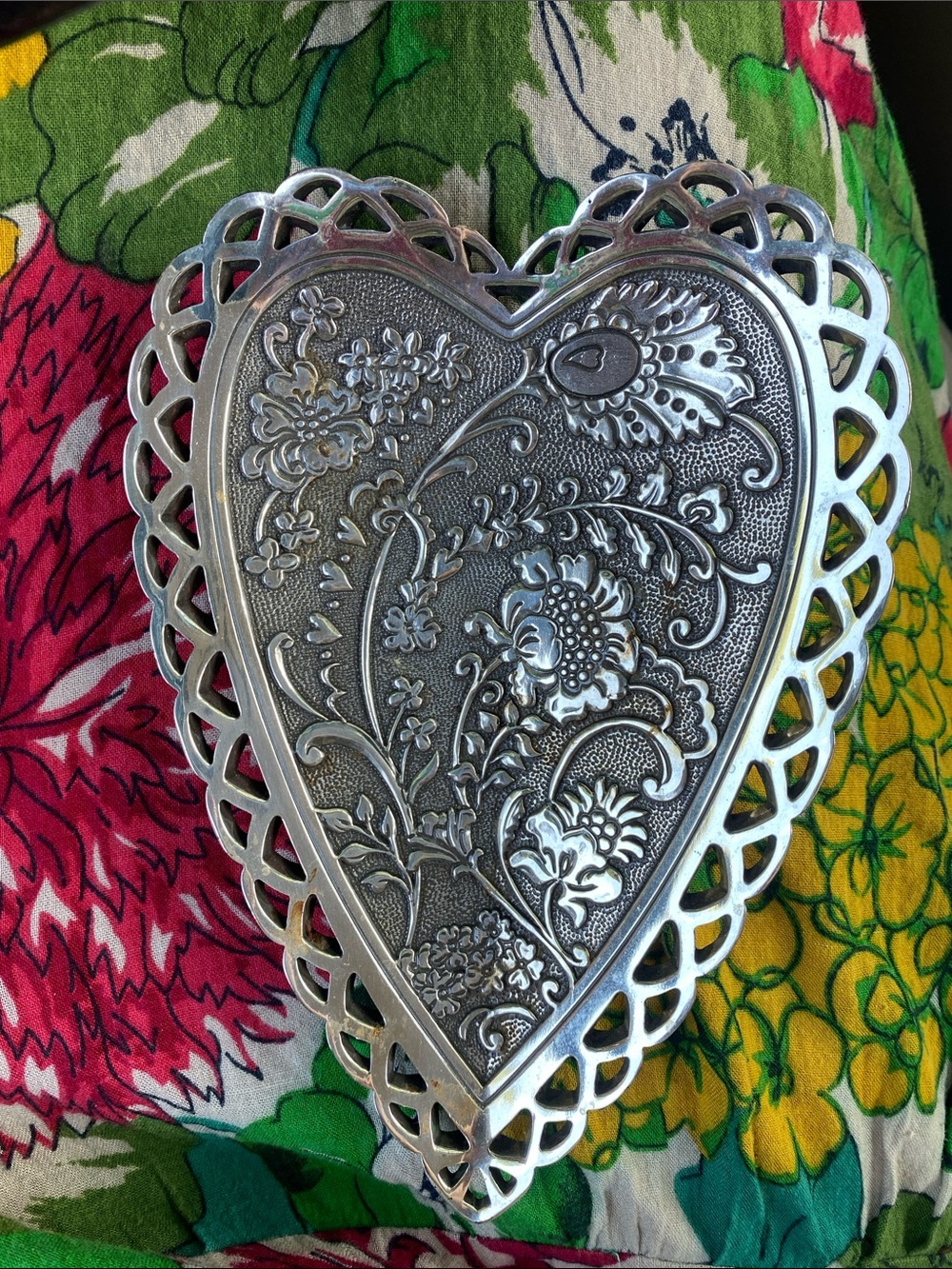 Brighton Silver Heart Trinket Jewelry Tray